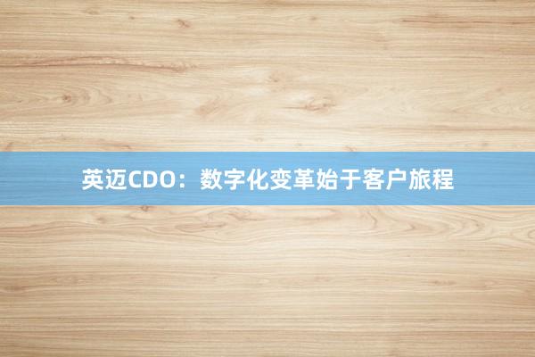 英迈CDO:数字化变革始于客户旅程